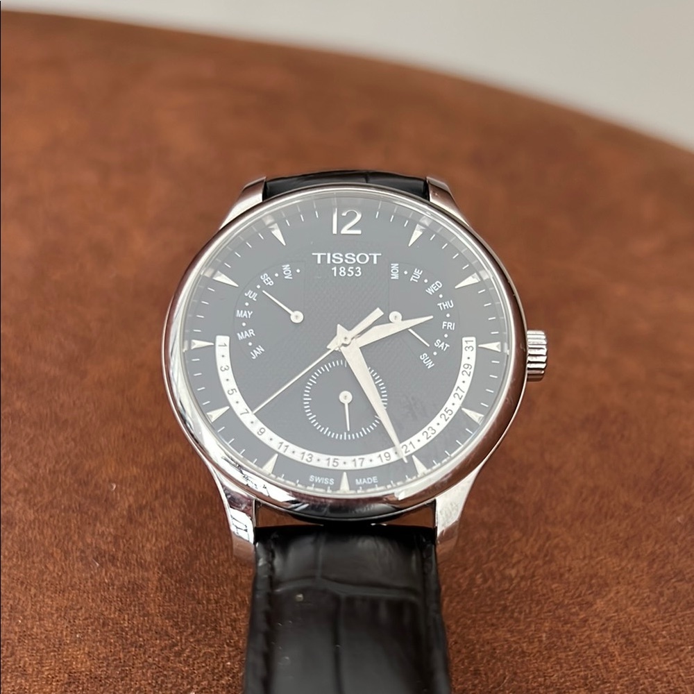 Tissot Black Leather Men's Watch